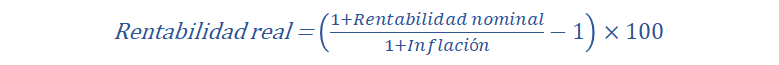 Formula de rentabilidad real (incluyendo inflación)